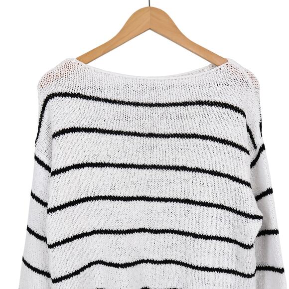 Madewell Boatneck Pullover Sweater Black Mini Stripe Size Small NWT - Picture 8 of 8
